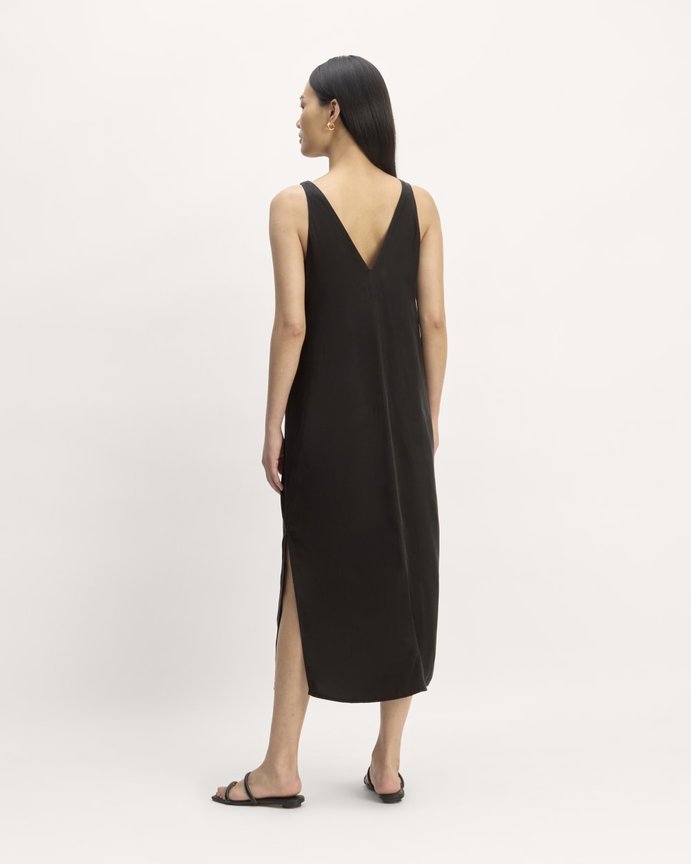 The TENCEL™ Midi Slip Dress | Black