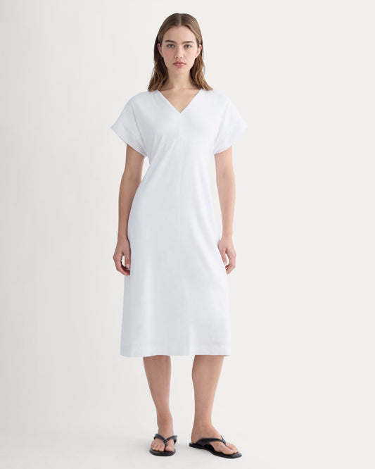The Tie-Back Dress in Stretch Linen | White