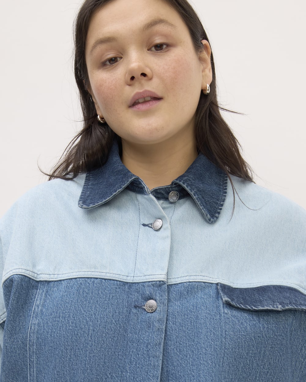 The Everlane x Marques' Almeida Denim Patchwork Jacket | Diamond Blue