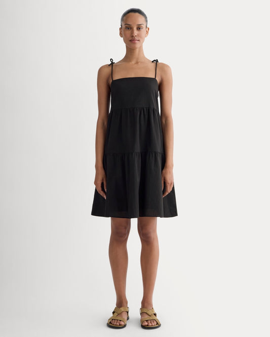 The Gauze Mini Tiered Dress | Black