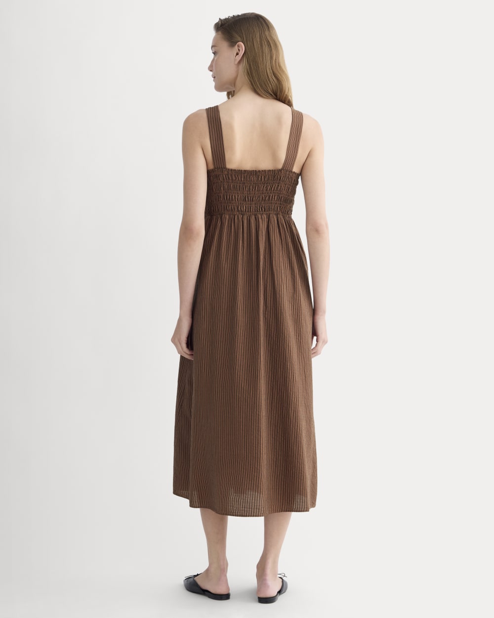 The Gauze Smock Dress | Carob Brown / Black