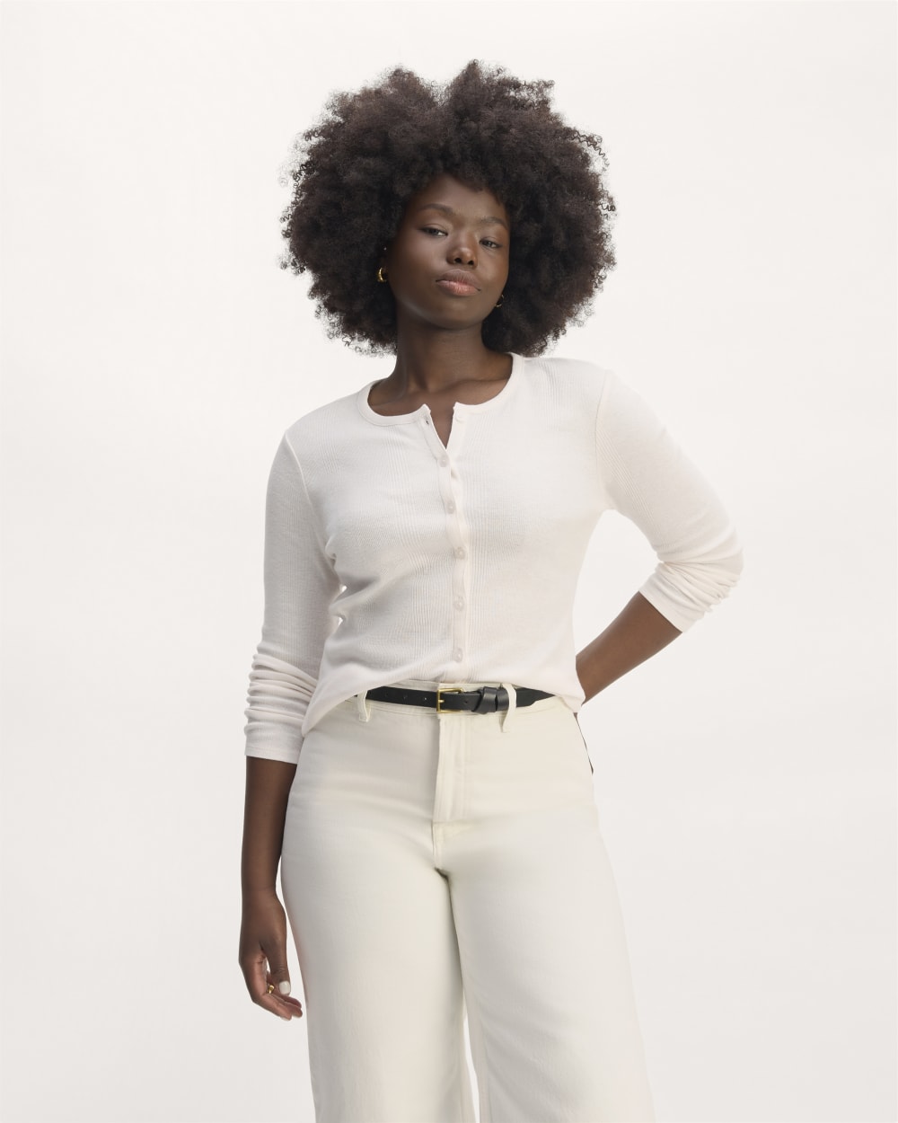 The Vintage Rib Cardigan | Bone