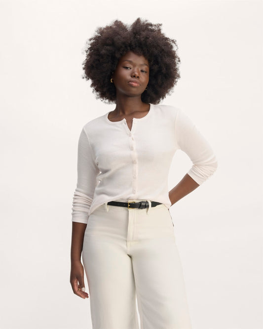 The Vintage Rib Cardigan | Bone