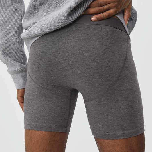 The Supima® Longer Boxer Brief | Uniform | Heather Charcoal