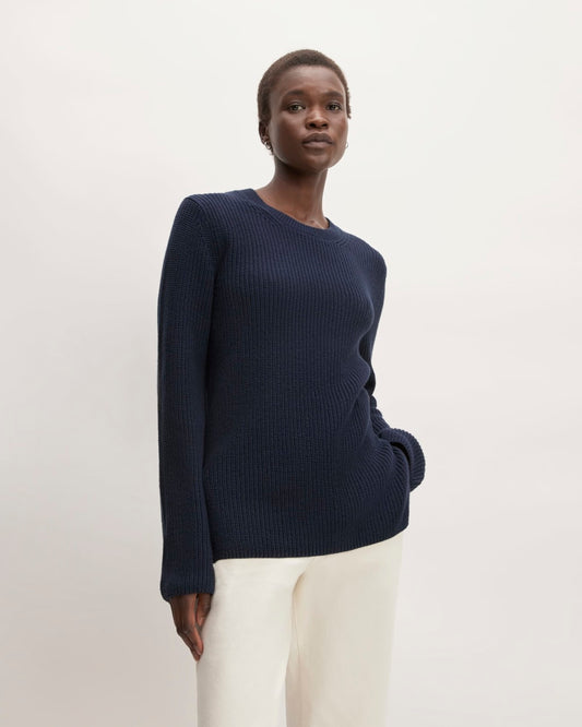 The Organic Cotton Slim Crew Sweater | Navy