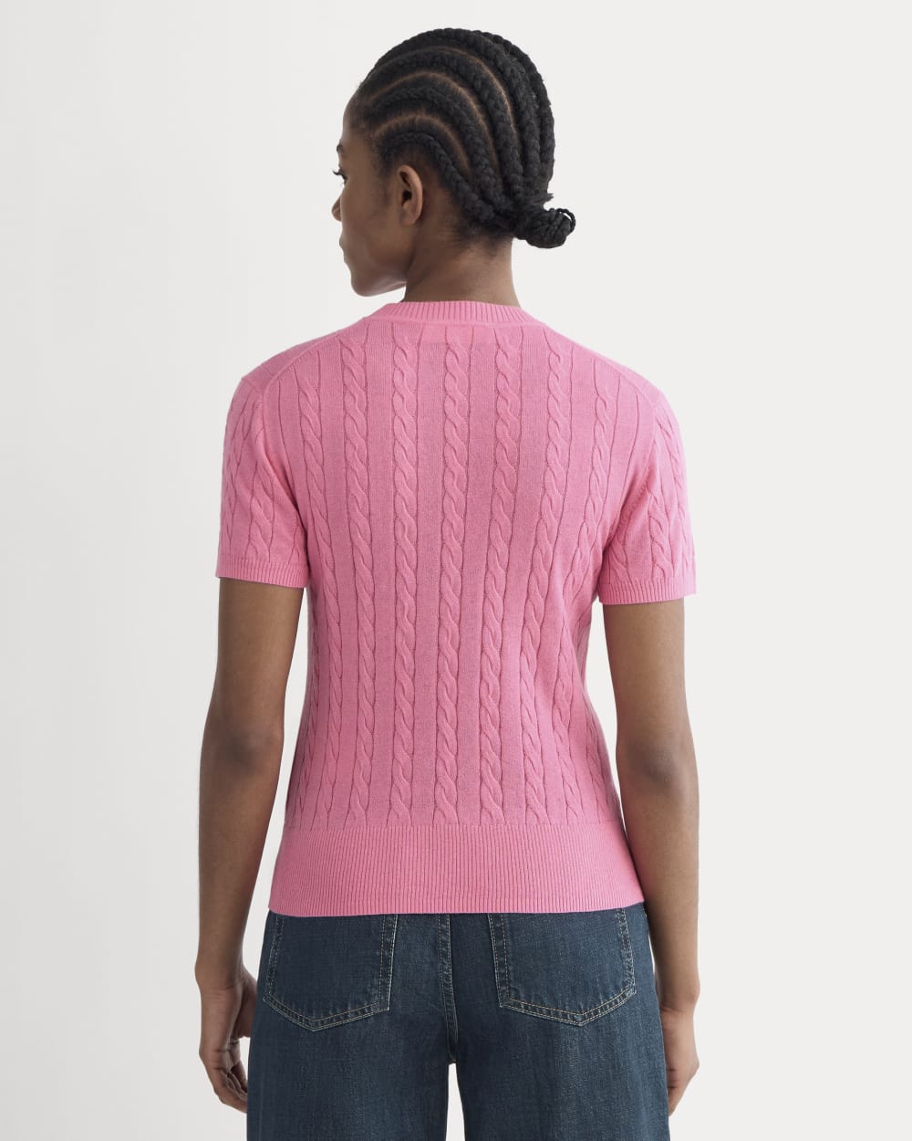 The Cable Crew in Cotton Cashmere | Deep Pink