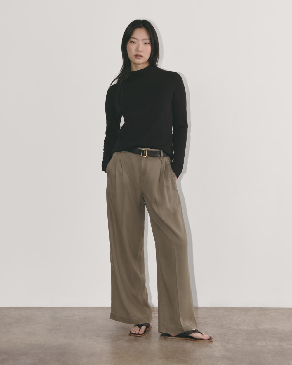 The Funnel Neck in Cotton Cashmere | Black