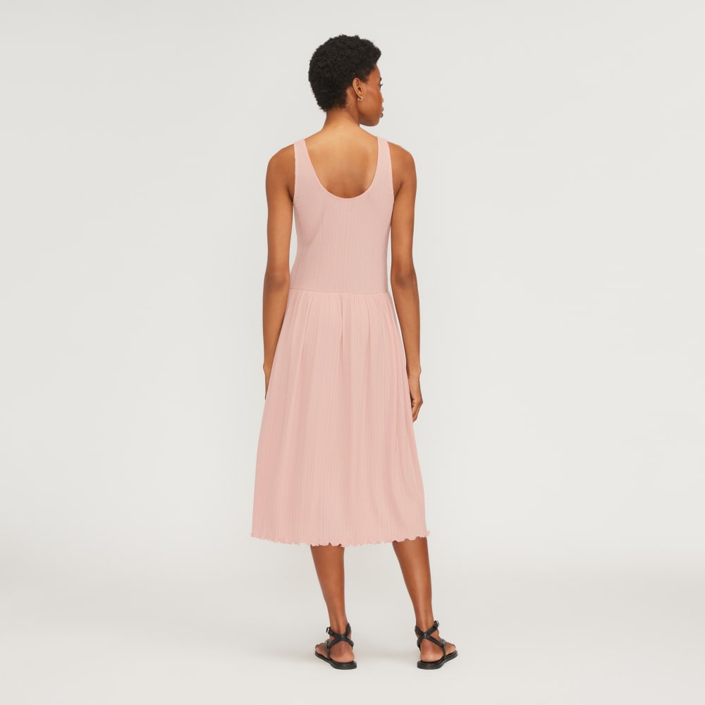 The Rib Soft Knit Scoop-Neck Dress | Petal Pink