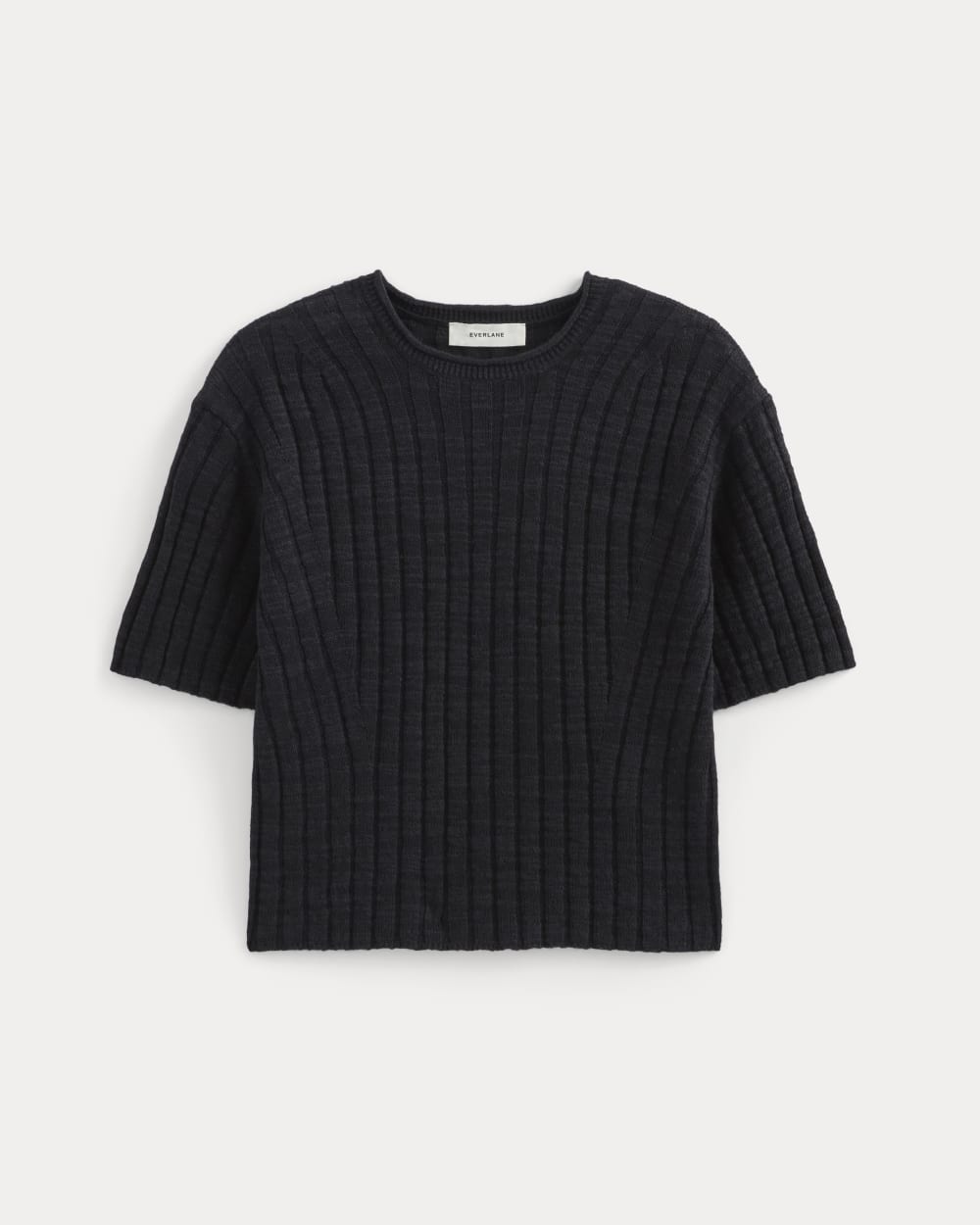 The Oversized Tee in Cotton Linen | Black