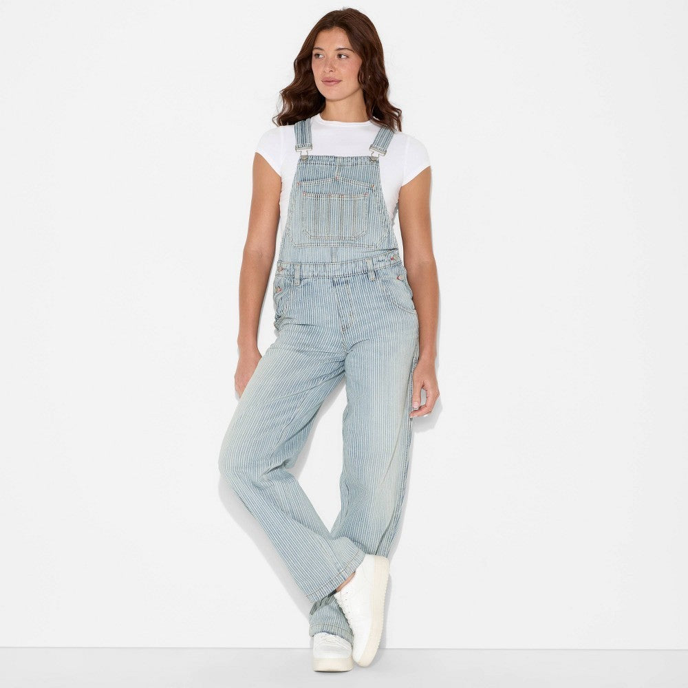 Women's wild fable Mid-Rise Denim Baggy Overalls