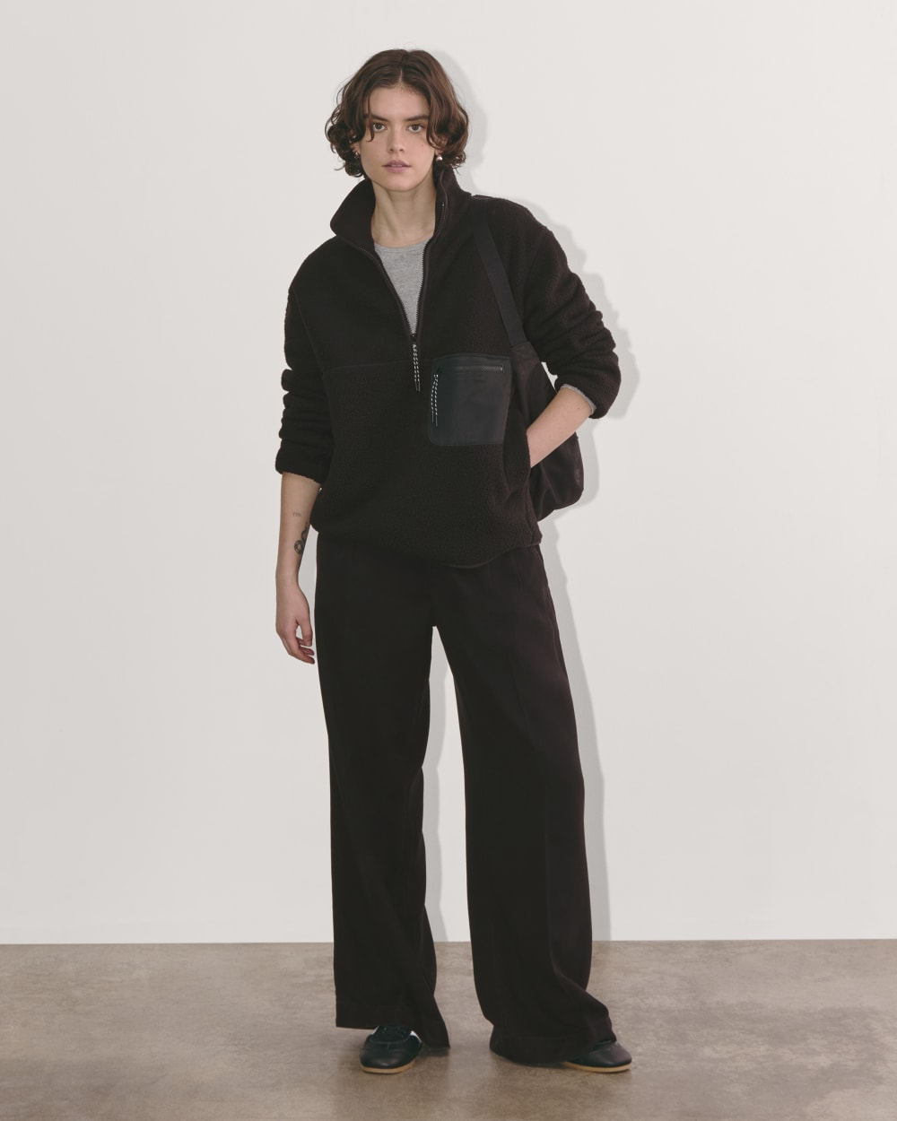 The ReNew Fleece Oversized Half-Zip | Black