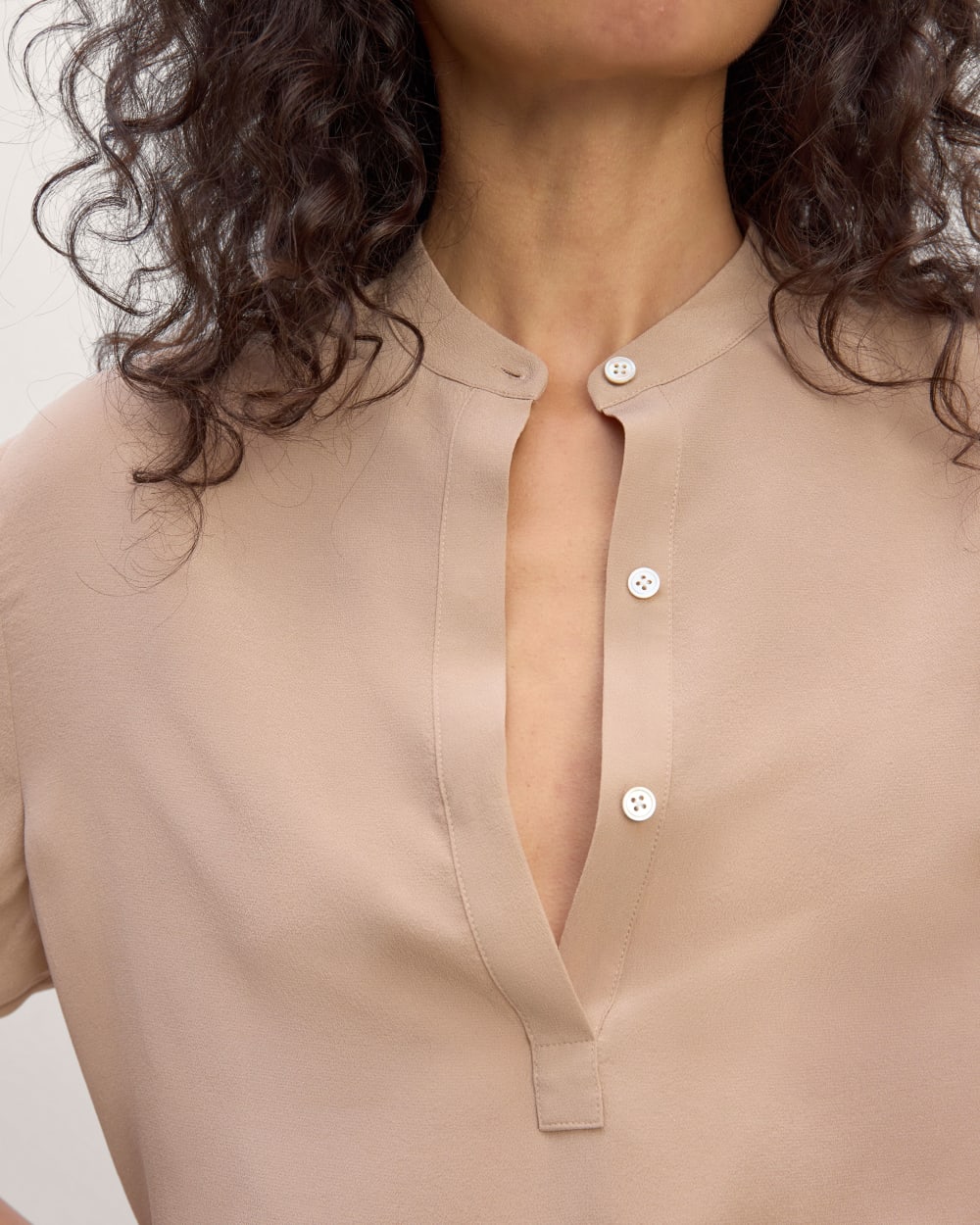 The Popover Top in Washable Silk | Chanterelle