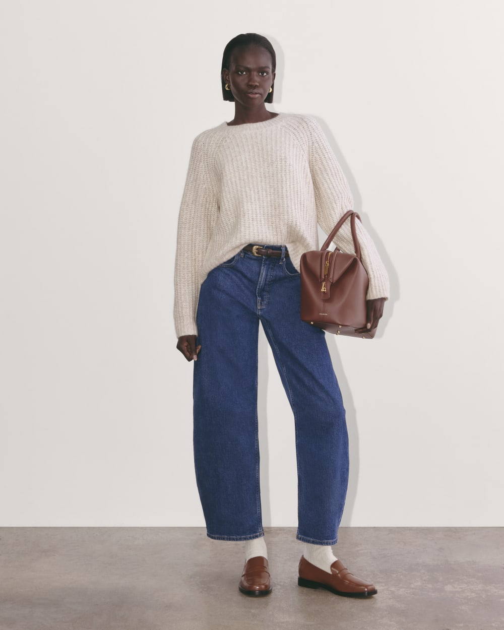 The Fisherman Crew in Cloud | Heathered Oat