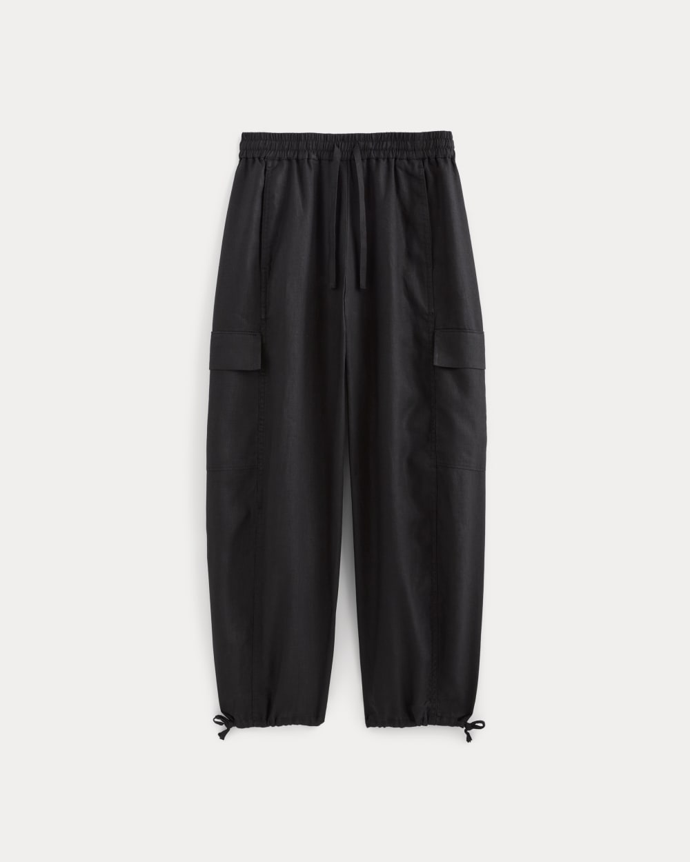 The Cargo Curve Pant in Linen | Black