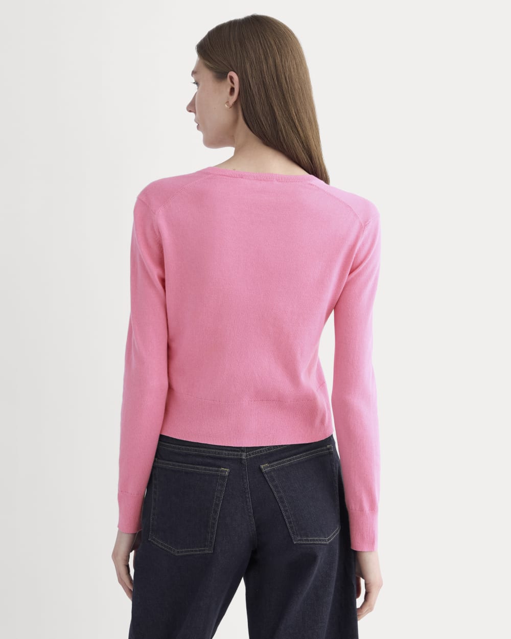 The Cropped Cardigan in Cotton Cashmere | Deep Pink