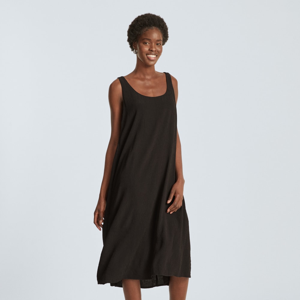 The Naia™ Ripple Tank Dress | Black