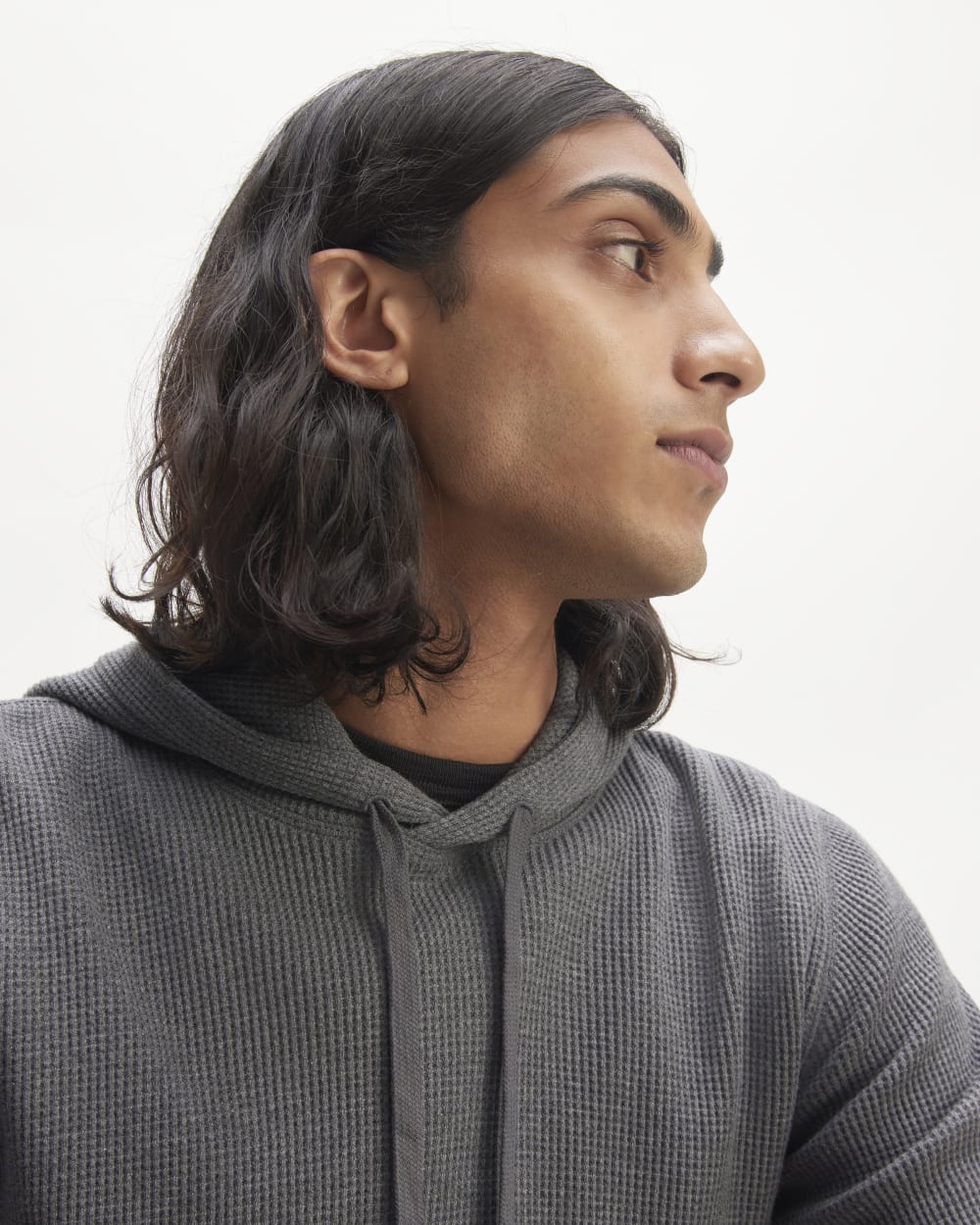 The Waffle-Knit Hoodie | Heathered Charcoal