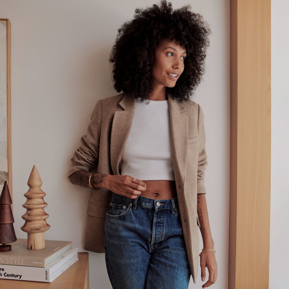 The Oversized Blazer in Wool | Toasted Tan