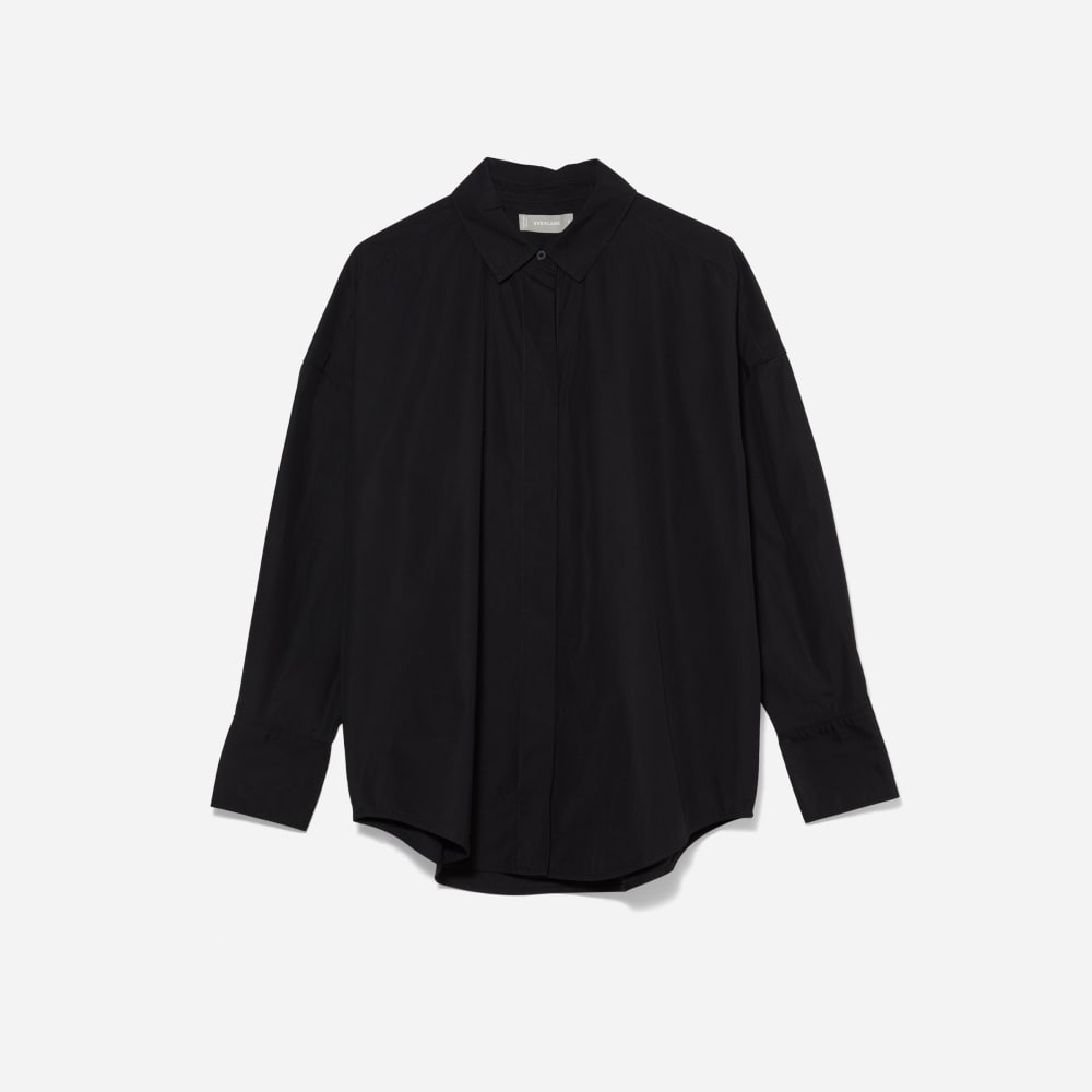 The Oversized Poplin Shirt | Black