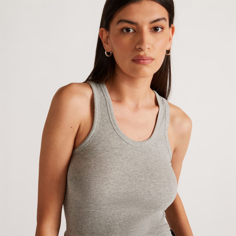 The Luxe Rib Tank | Heathered Grey