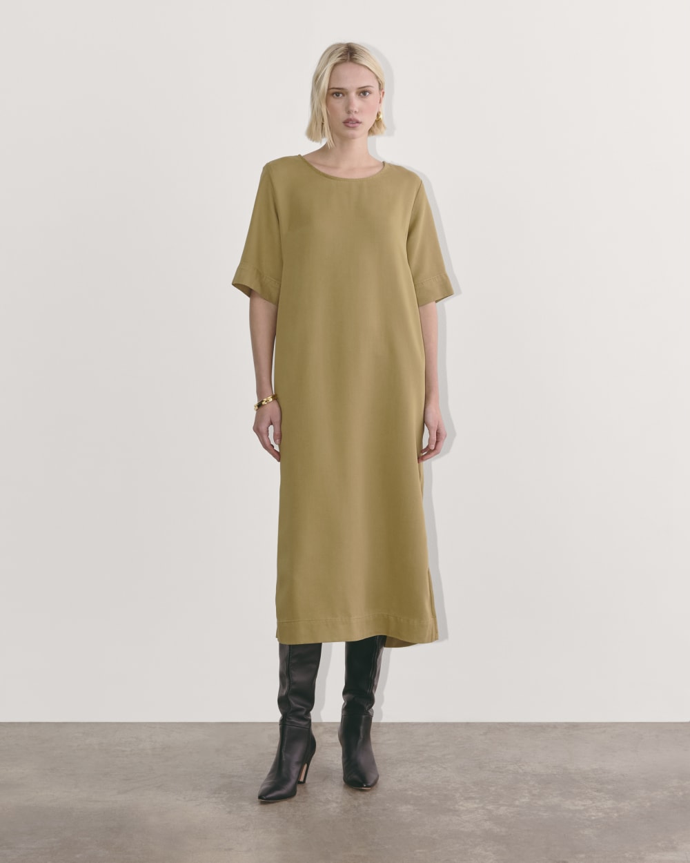 The Relaxed T-Shirt Dress in Buttersoft | Fennel Seed