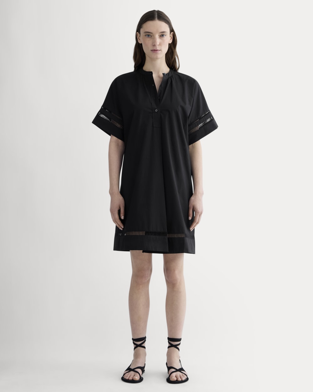 The Lace Trim Popover Dress | Black