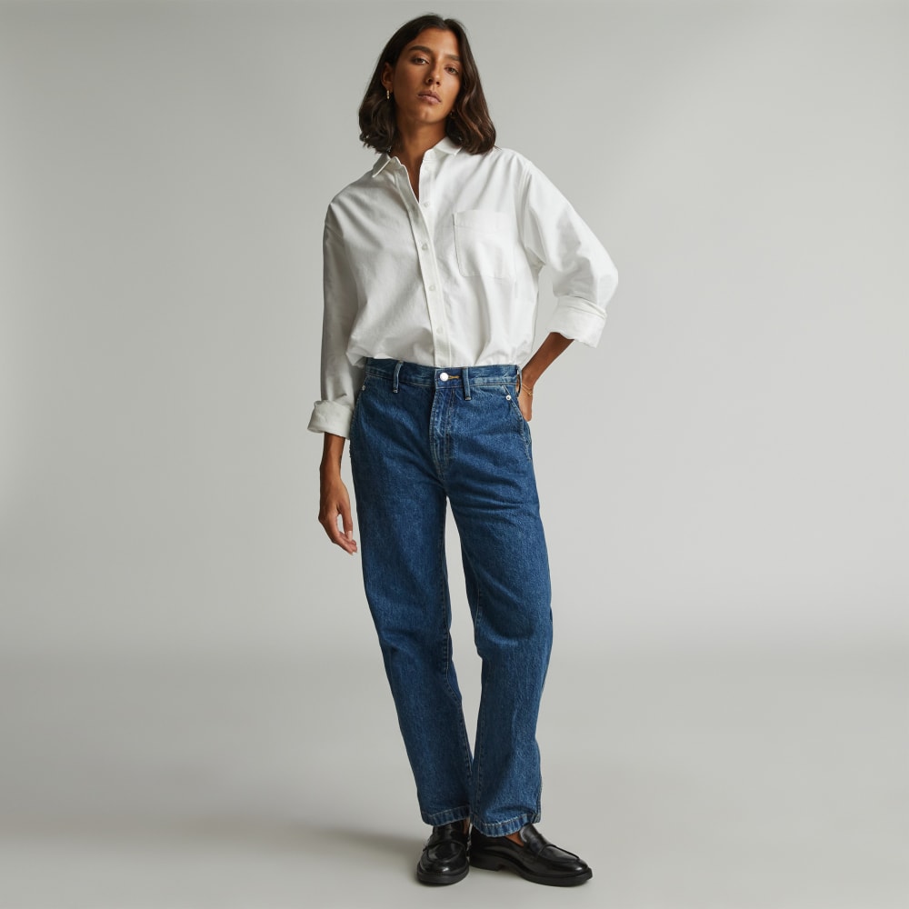 The Cinch Back Utility Jean | Vibrant Blue