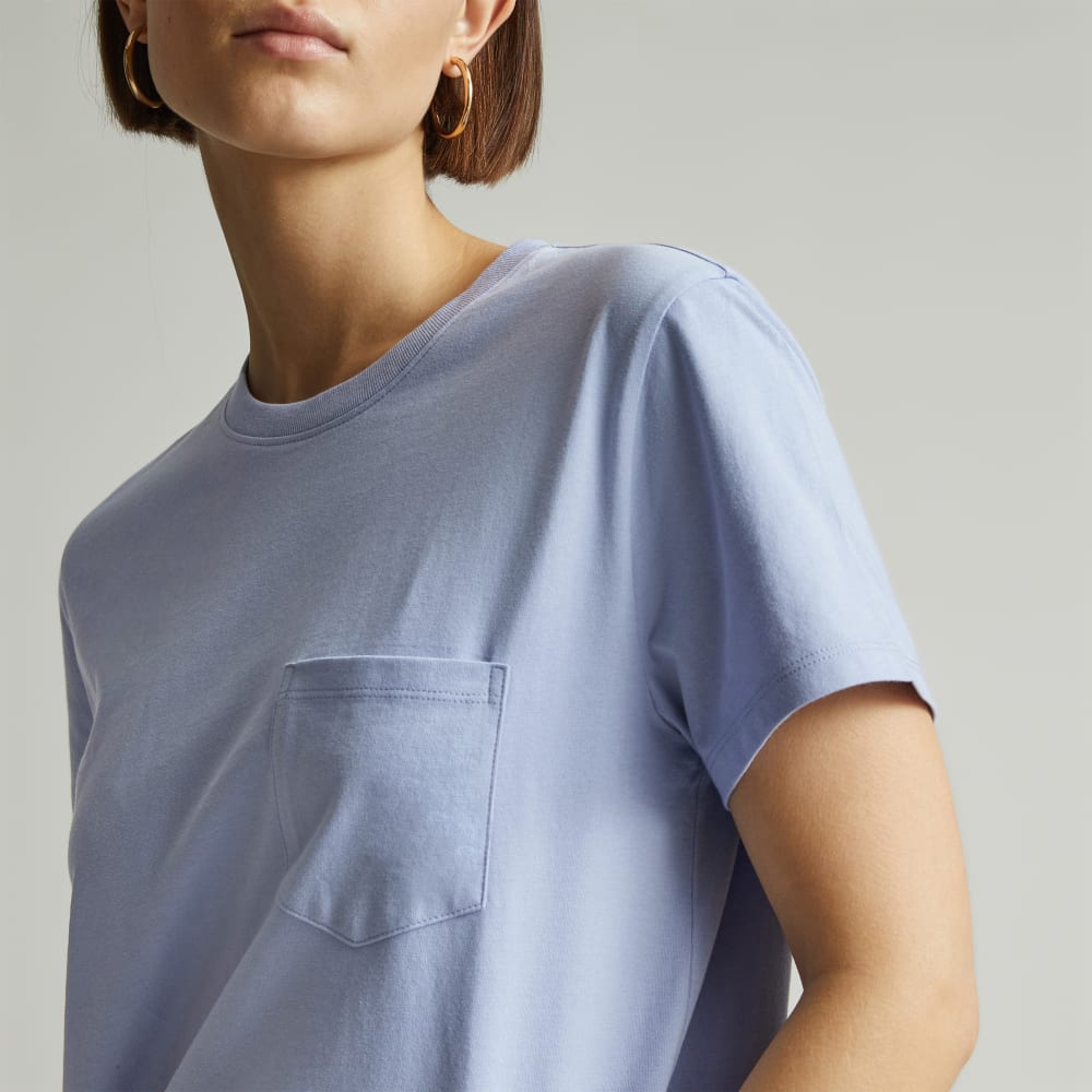 The Box-Cut Tee in Essential Cotton | Periwinkle | Pocket