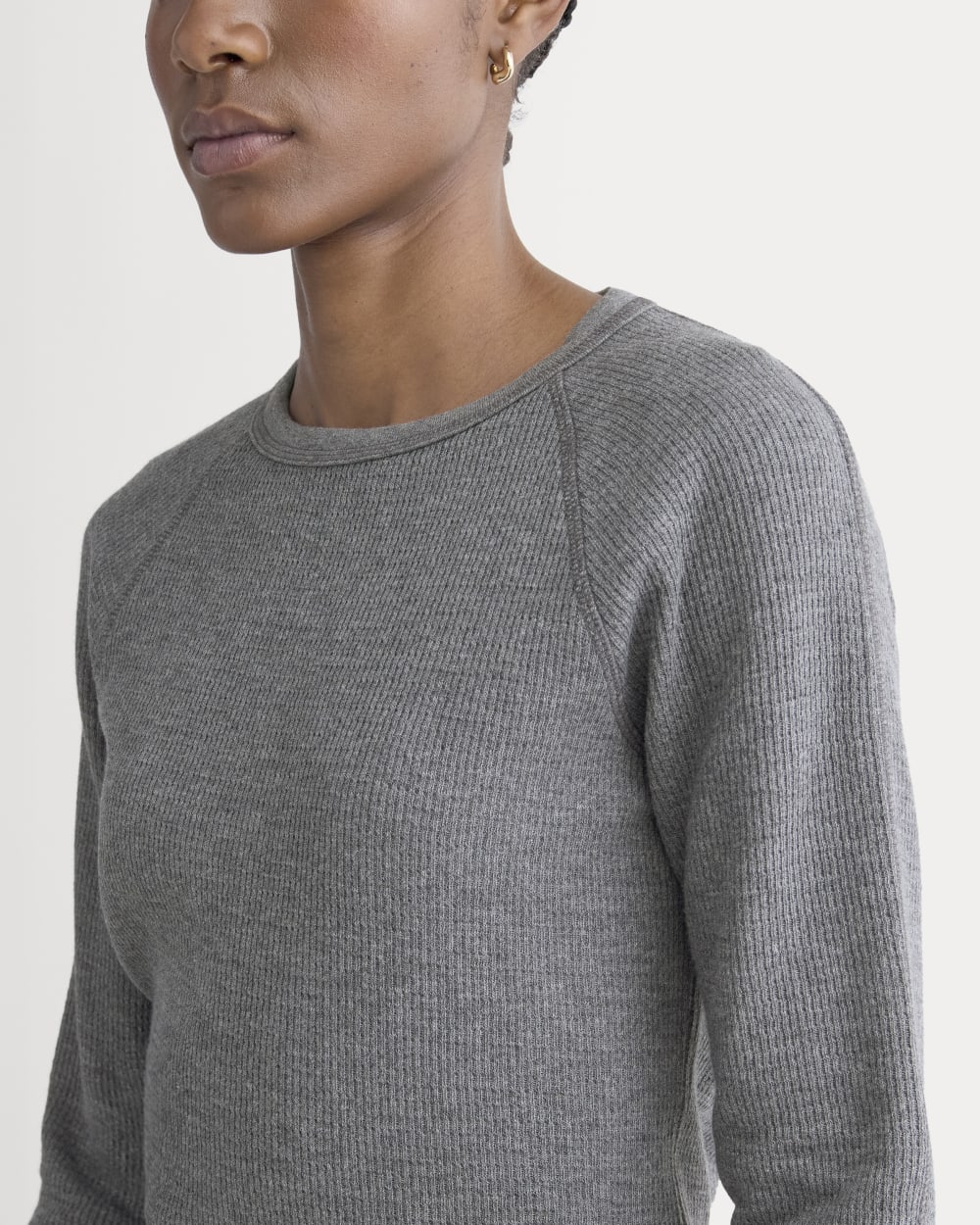 Slim-Fit Crew in Cozy Waffle | Heathered Charcoal