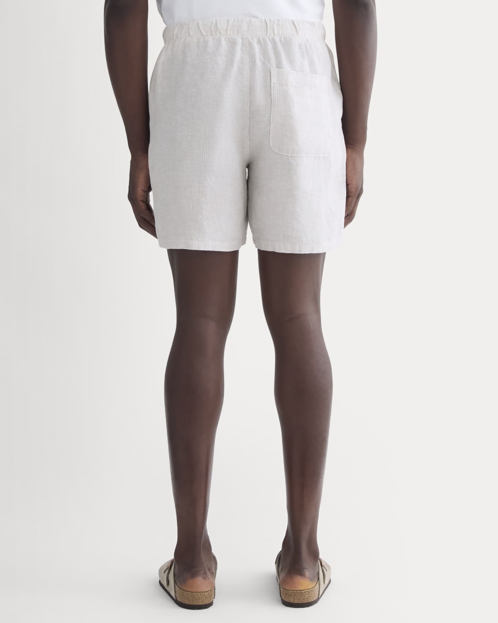 The Linen Easy Short | Stone / White