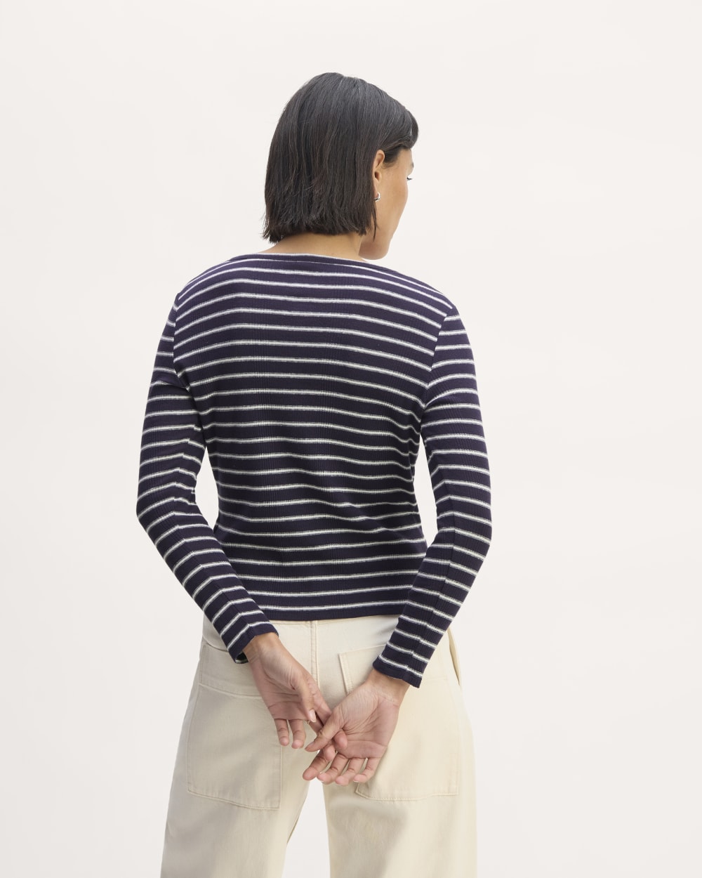 The Vintage Rib Cardigan | Navy / Bone