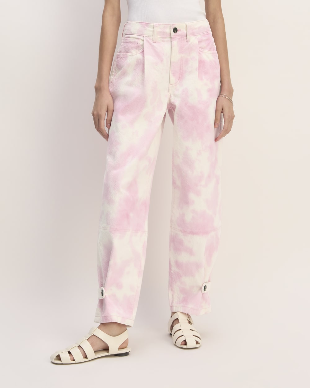 The Everlane x Marques' Almeida Canvas Oversized Barrel Pant | Pink Tie-Dye