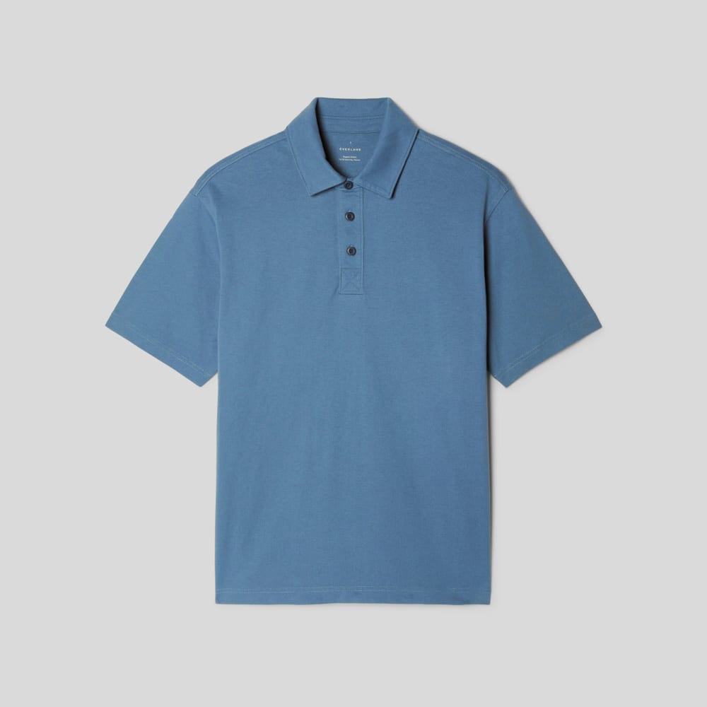 The Premium Weight Relaxed Polo | Bluefin