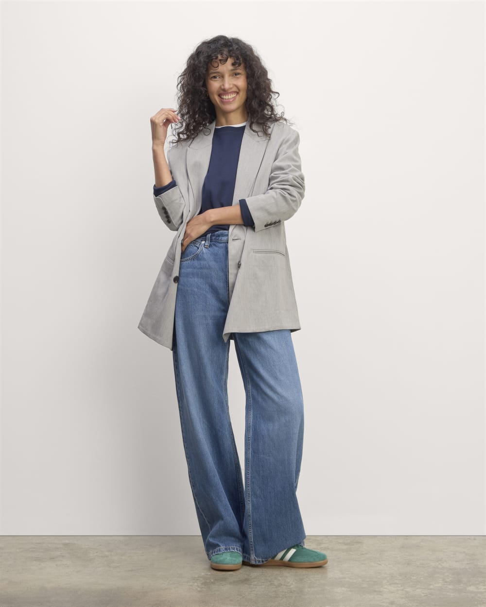 The Double-Breasted Blazer in Buttersmooth | Heather Steel