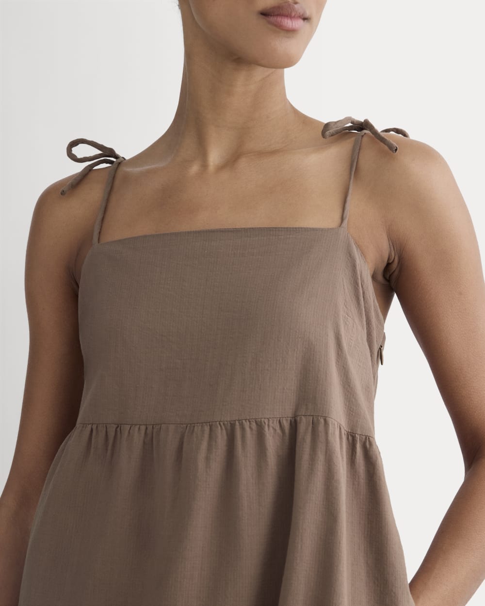 The Gauze Mini Tiered Dress | Mocha
