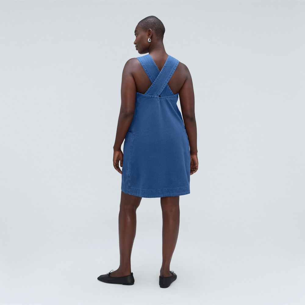 The Cross-Back Apron Mini Dress | Deep Blue
