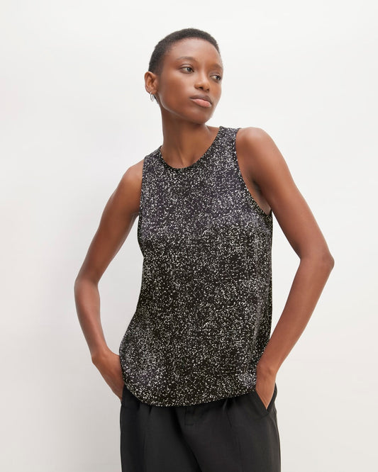 The Satin Racerback Top | Black Moonsplatter