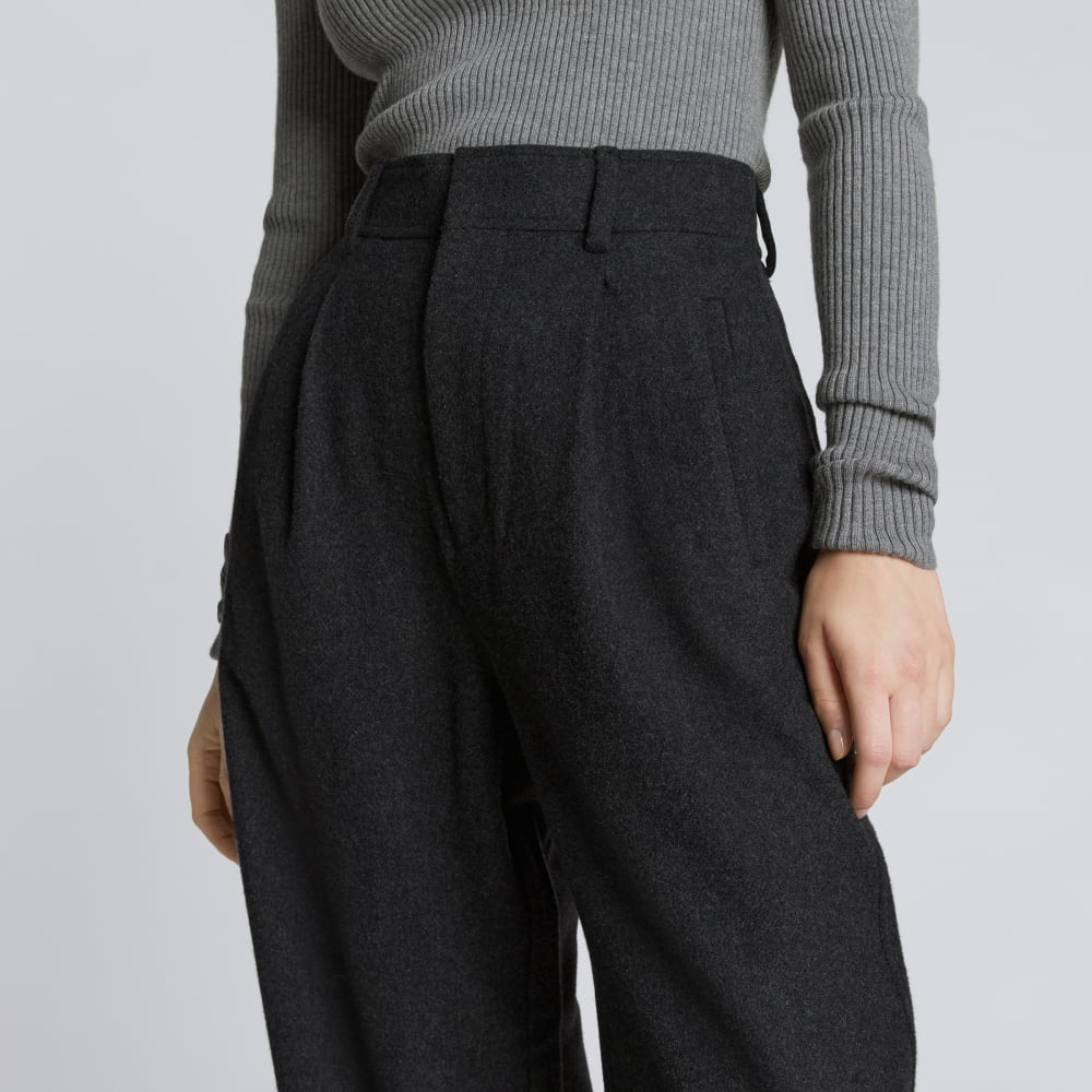 The ReWool® Way-High Drape Pant | Heathered Charcoal