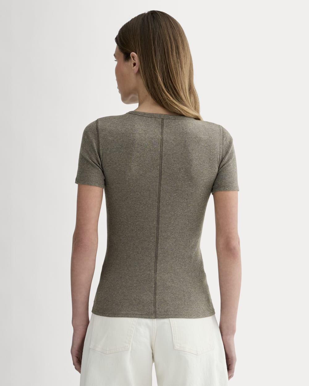 The Luxe Rib Crew | Heathered Fatigue