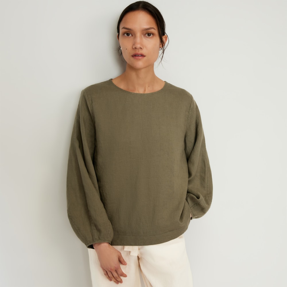 The Linen Long-Sleeve Top | Kalamata