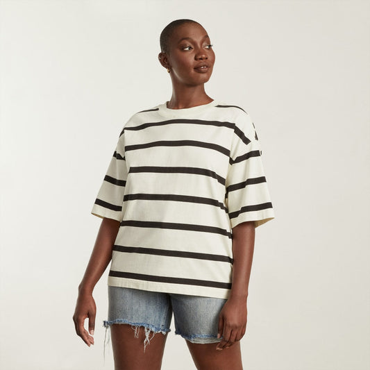 The Premium Weight Relaxed Tee | Black / Canvas