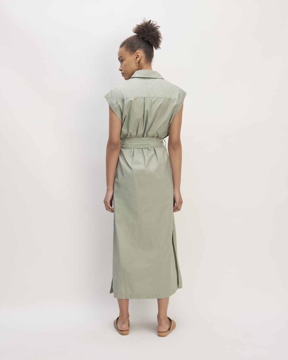 The Supima® Cotton Short-Sleeve Shirt Dress | Sage Green