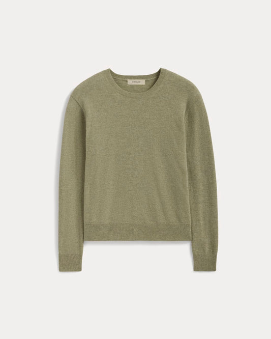 The Classic Crew in Cashmere | Light Heathered Moss
