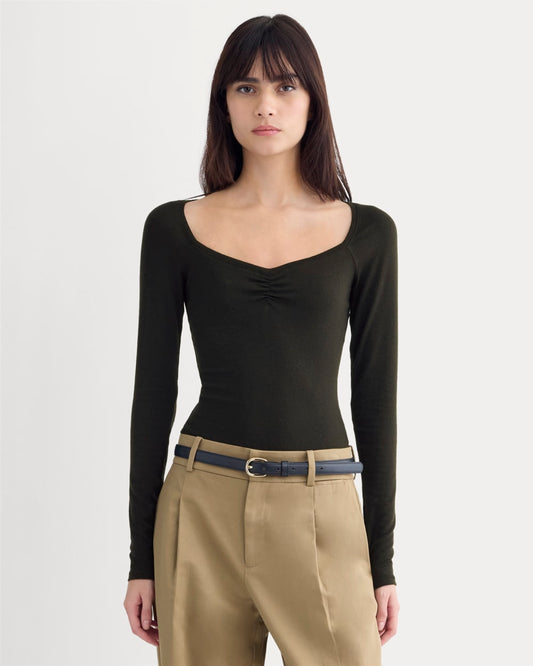 Sweetheart-Neck Top in Butterluxe | Black