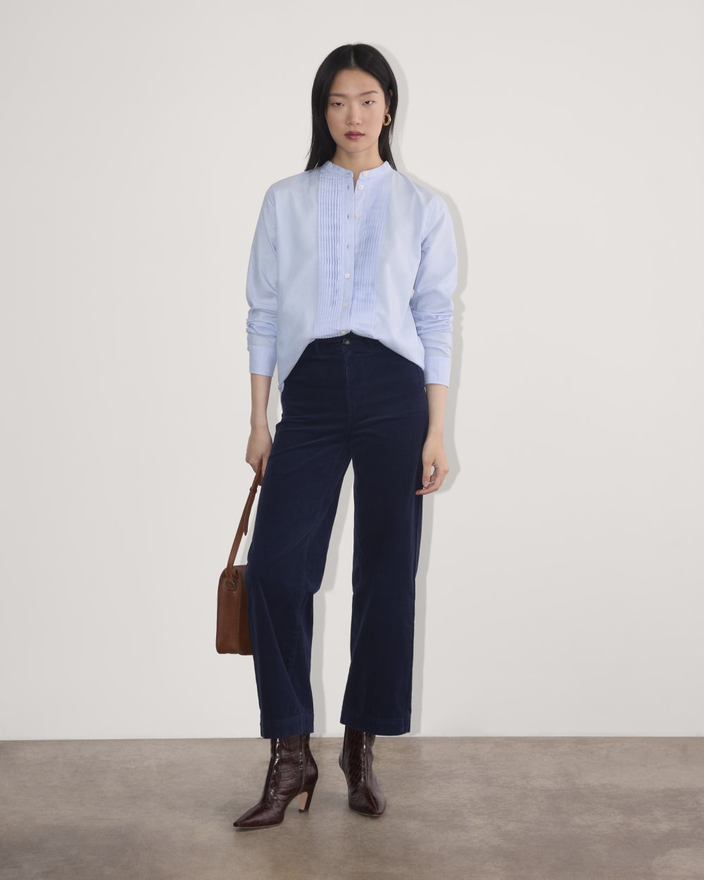 The Tuxedo Shirt in Silky Cotton | Light Blue