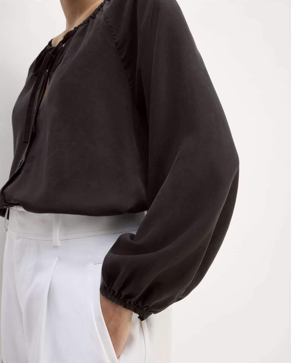 The Gathered Shirt in Butterlite | Black