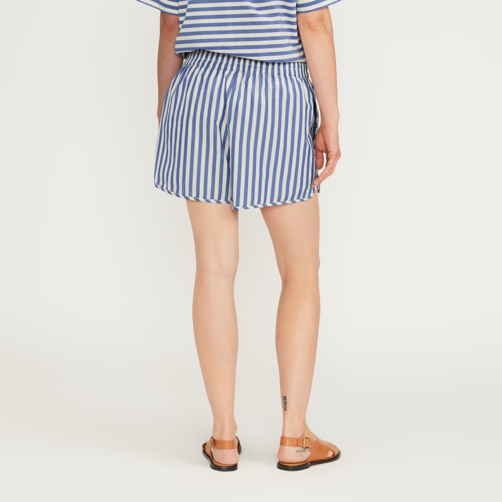 The Poplin Boxer Short | Mazarine Blue / Bone