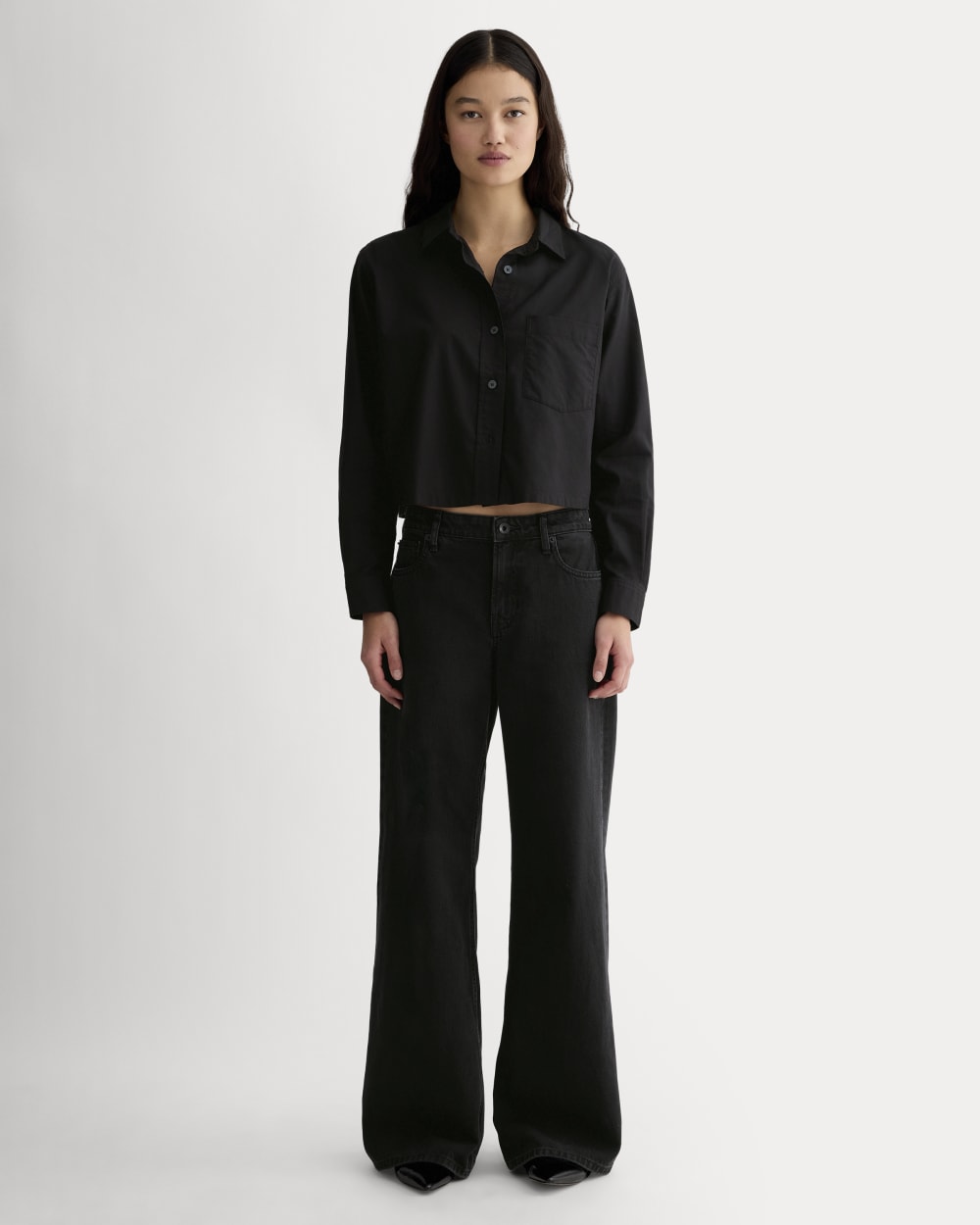 The Way-Short Shirt in Silky Cotton | Black