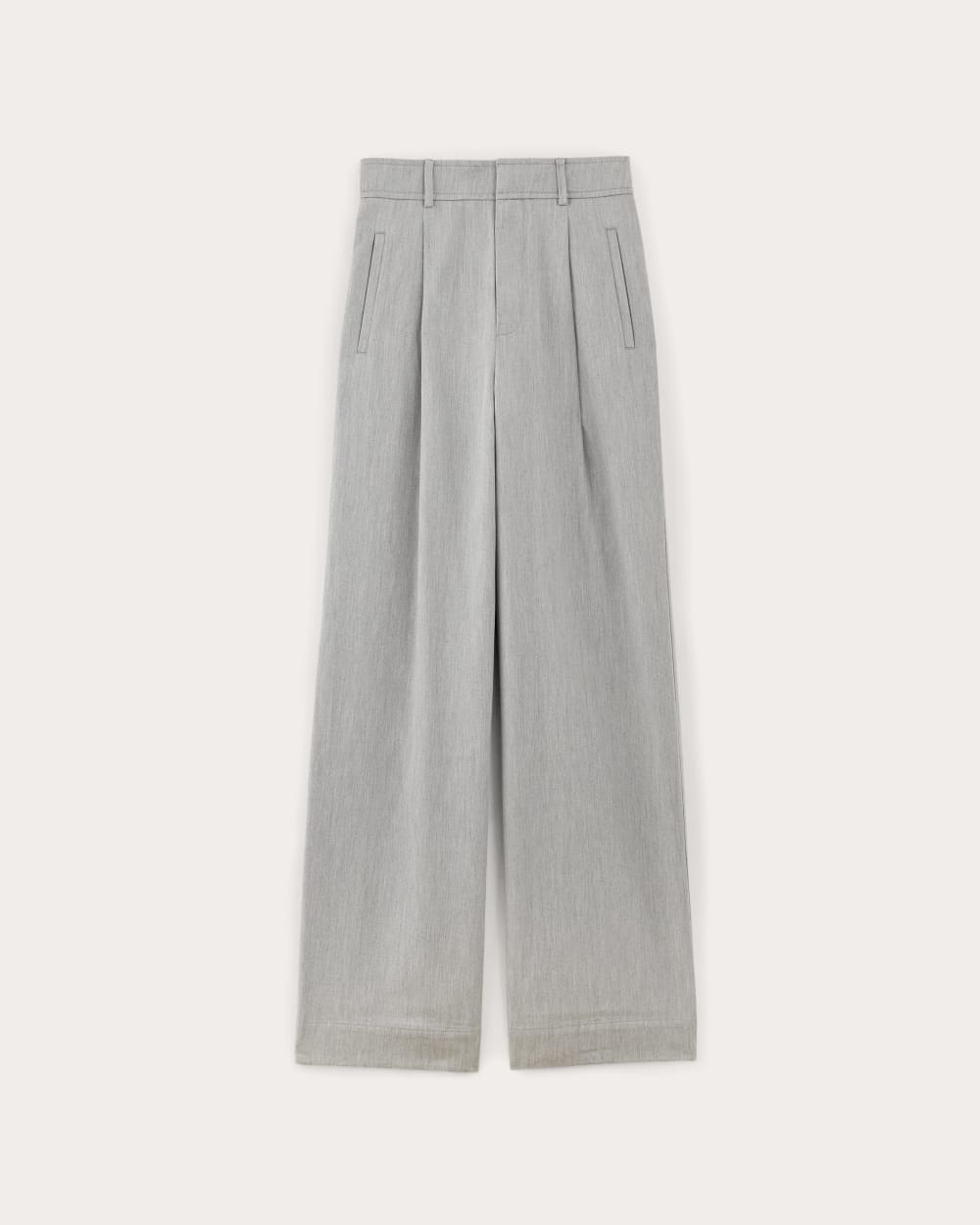 The Draper Pleated Pant in Buttersmooth | Heather Steel | 32 Inseam
