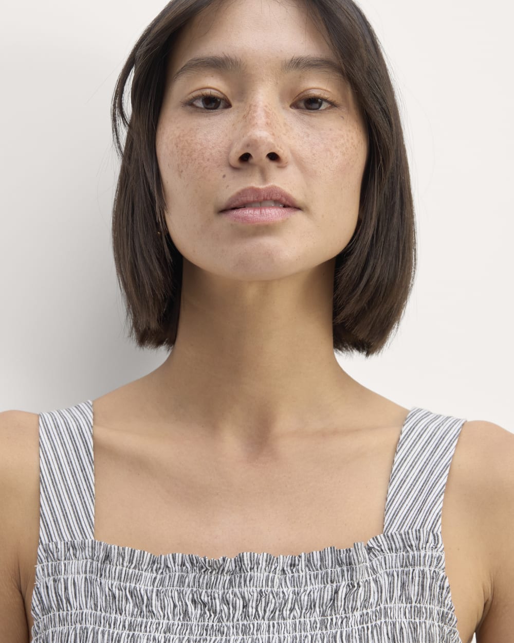 The Gauze Smock Dress | White / Black